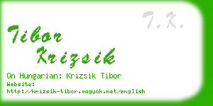 tibor krizsik business card